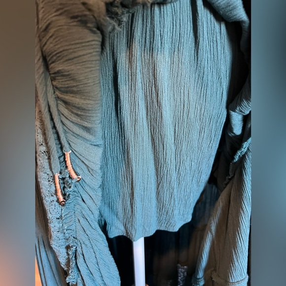 Free People Dancing on Air Maxi Dress in Sunken City(Turquoise) size Small EUC - Picture 13 of 17